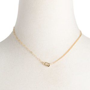 NWT Gorjana 18k Gold Plated Dylan Link Dual Chain Necklace